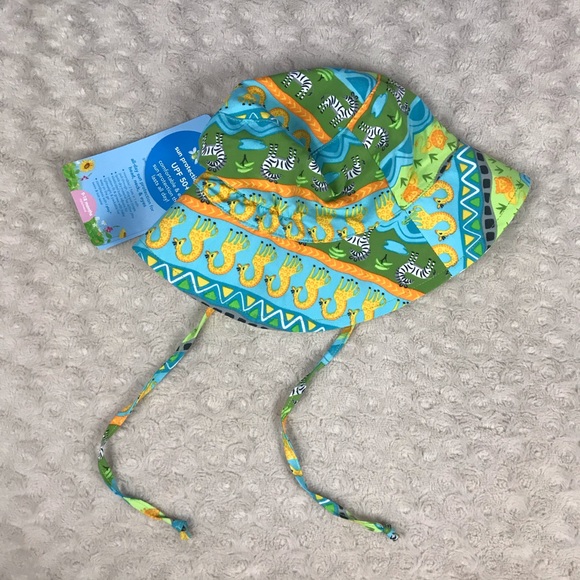 iPlay Sun Hat 50+ UPF Safari Zoo Animals Stripes - Picture 4 of 4